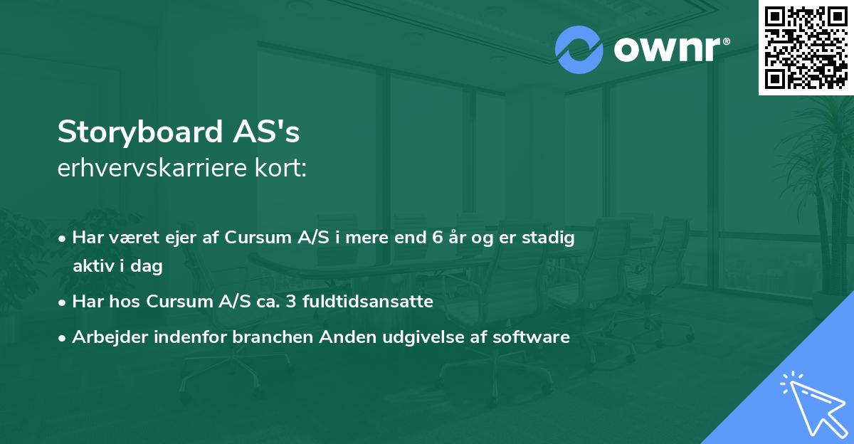 Storyboard AS's erhvervskarriere kort