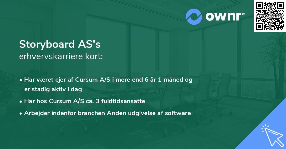 Storyboard AS's erhvervskarriere kort