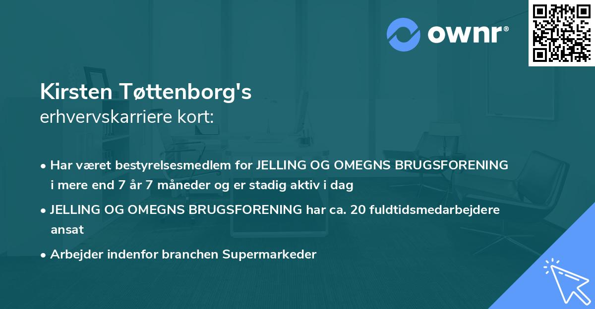 Kirsten Tøttenborg's erhvervskarriere kort