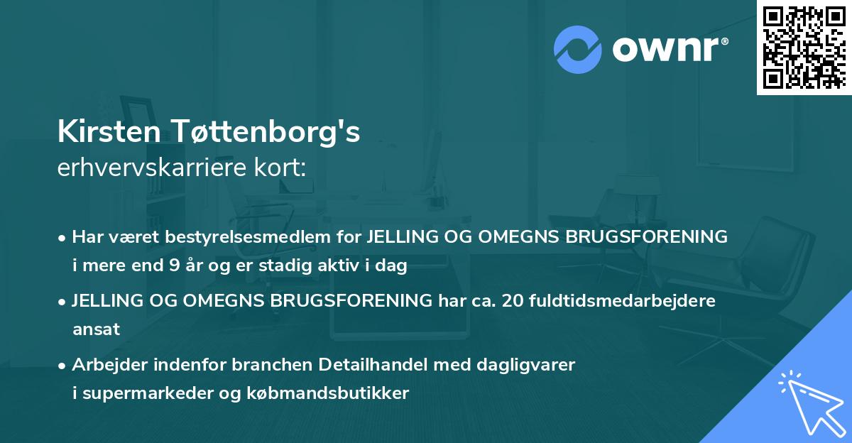 Kirsten Tøttenborg's erhvervskarriere kort