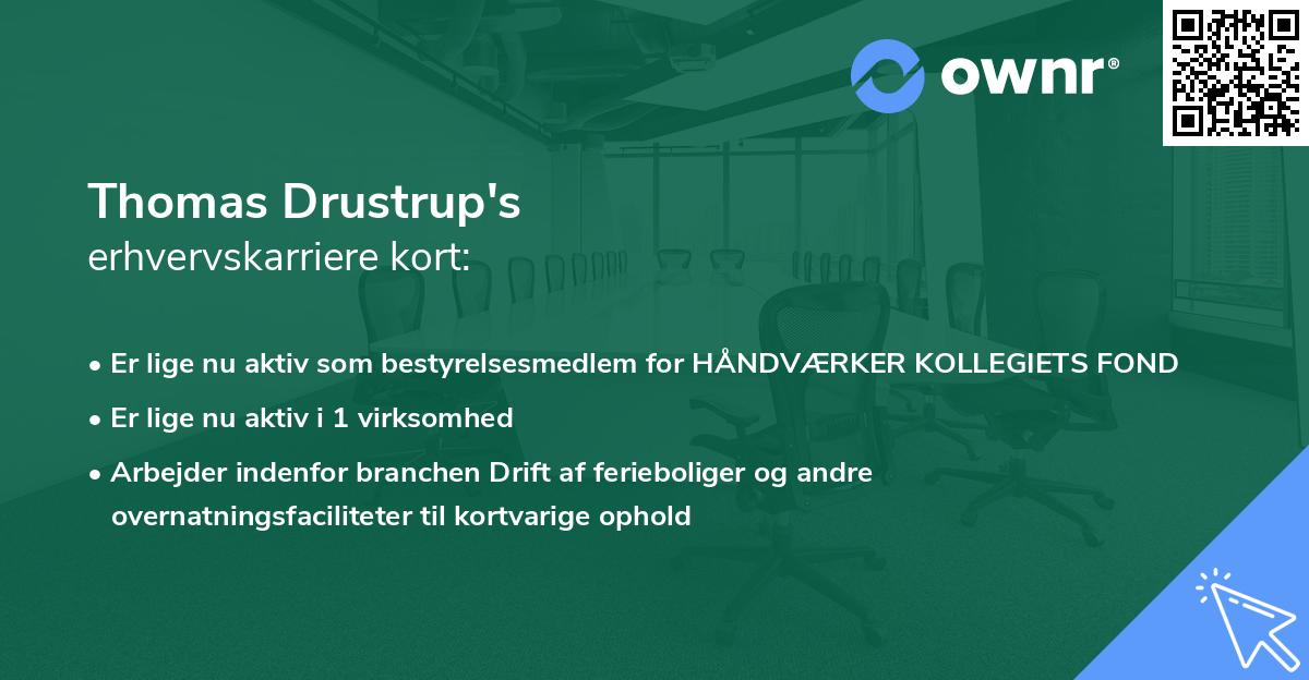 Thomas Drustrup's erhvervskarriere kort