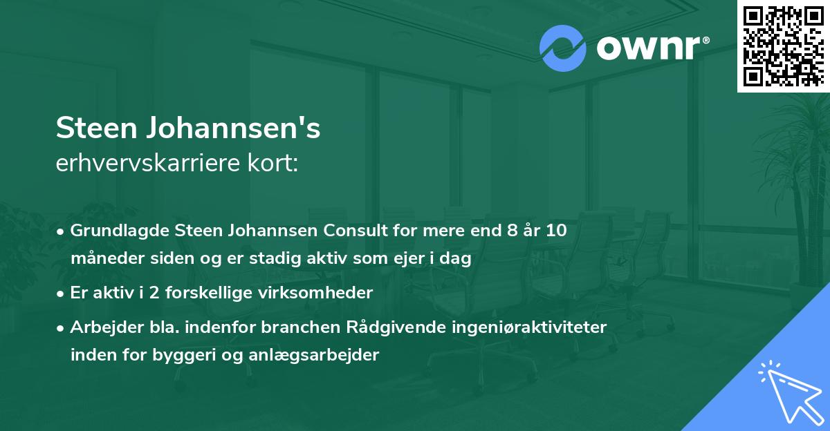 Steen Johannsen's erhvervskarriere kort