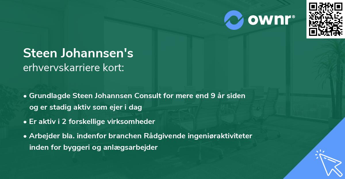 Steen Johannsen's erhvervskarriere kort