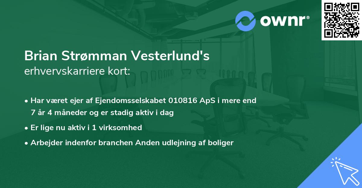 Brian Strømman Vesterlund's erhvervskarriere kort