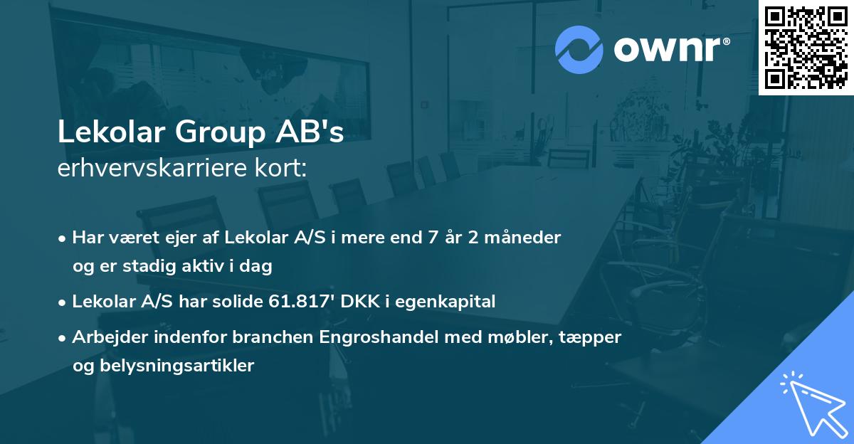 Lekolar Group AB's erhvervskarriere kort