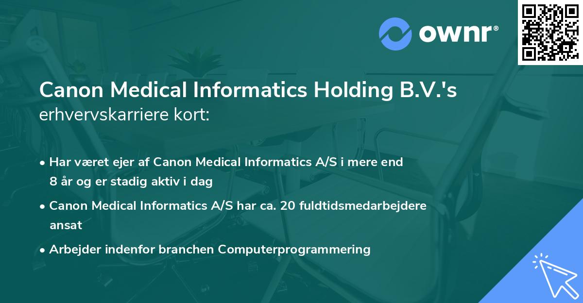 Canon Medical Informatics Holding B.V.'s erhvervskarriere kort