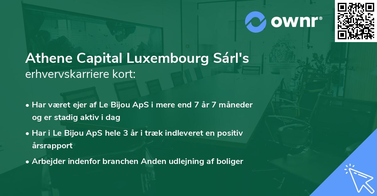 Athene Capital Luxembourg Sárl's erhvervskarriere kort