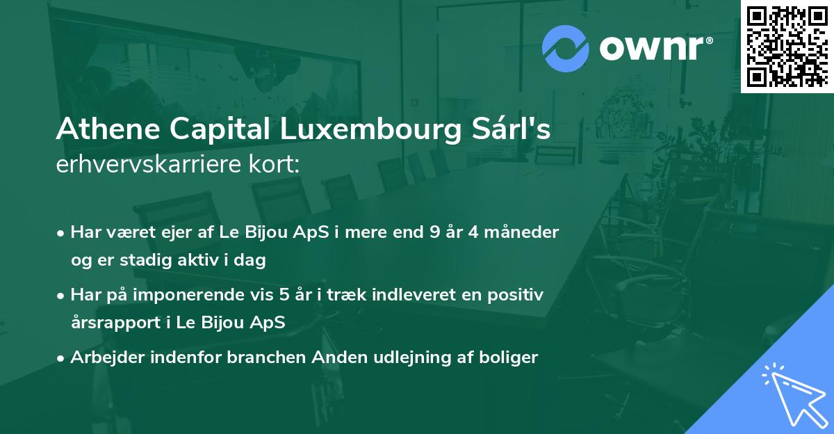 Athene Capital Luxembourg Sárl's erhvervskarriere kort