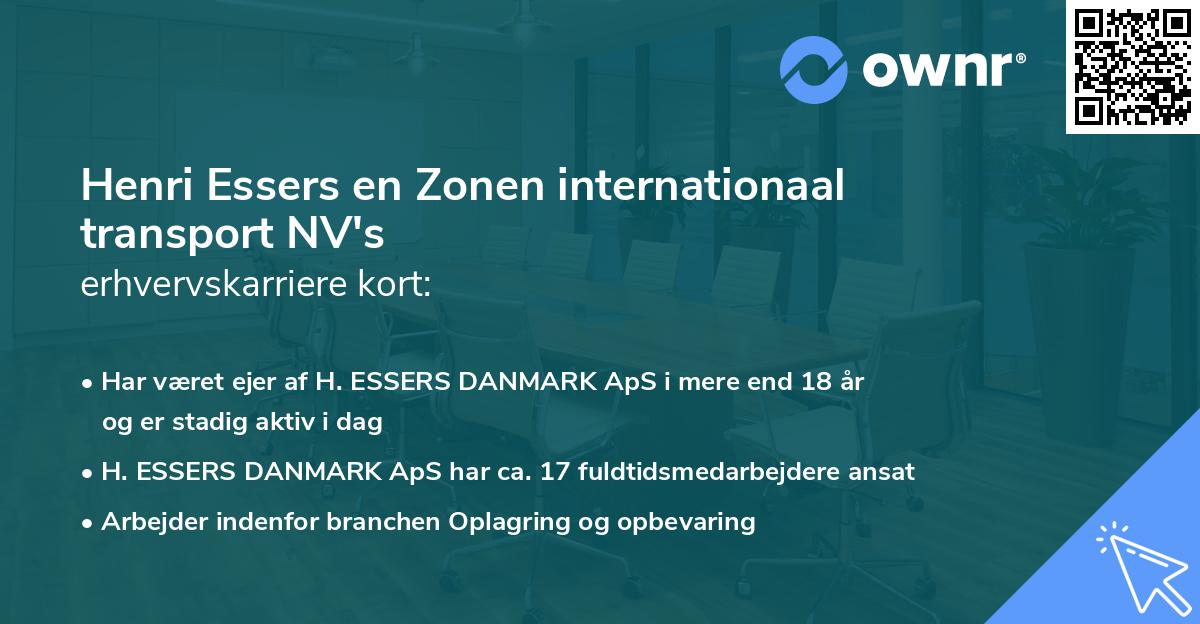 Henri Essers en Zonen internationaal transport NV's erhvervskarriere kort