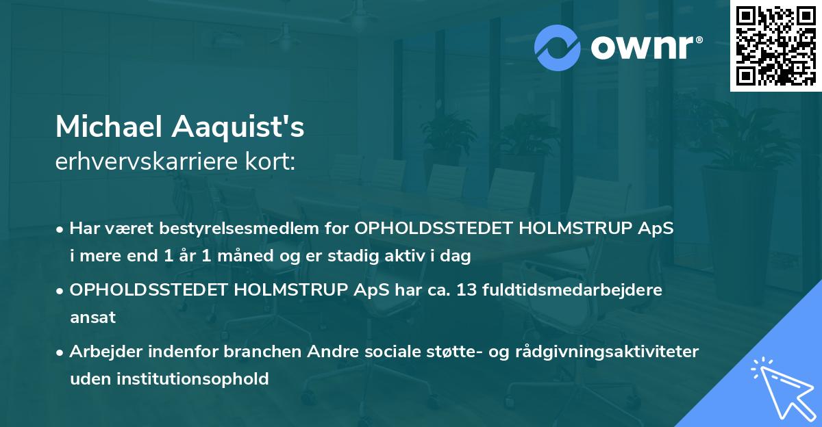 Michael Aaquist's erhvervskarriere kort