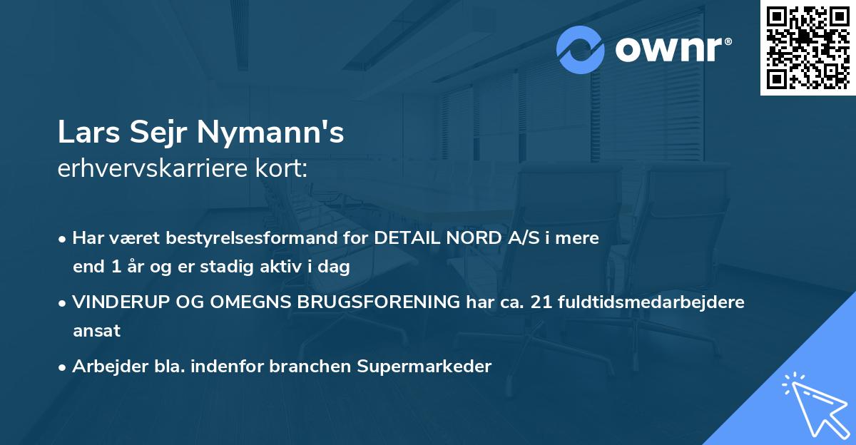 Lars Sejr Nymann's erhvervskarriere kort