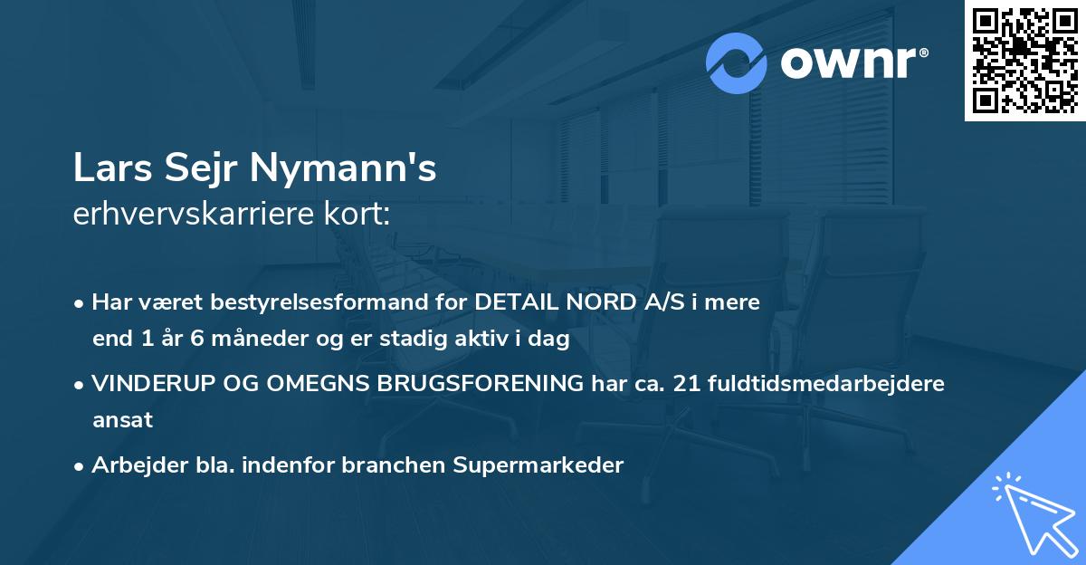 Lars Sejr Nymann's erhvervskarriere kort