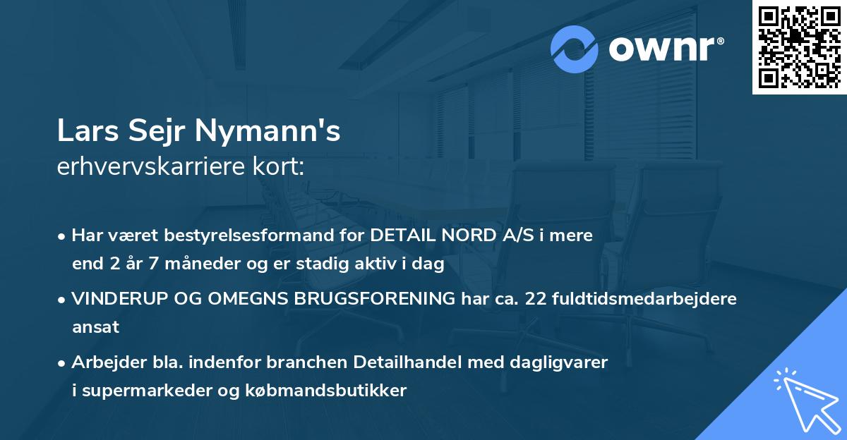 Lars Sejr Nymann's erhvervskarriere kort
