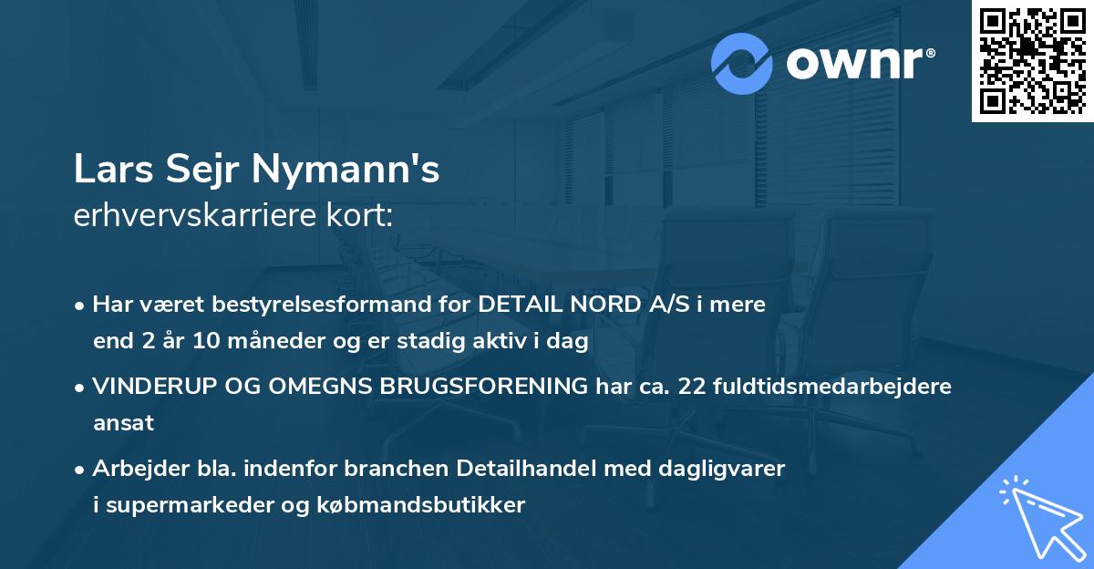 Lars Sejr Nymann's erhvervskarriere kort