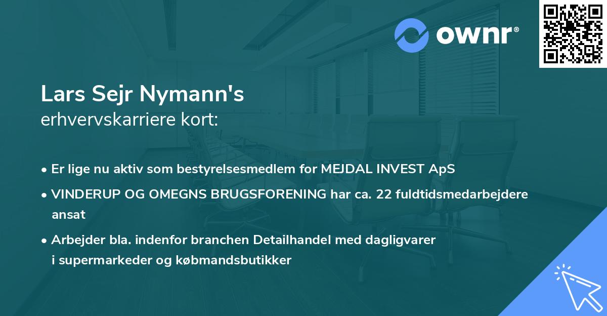Lars Sejr Nymann's erhvervskarriere kort
