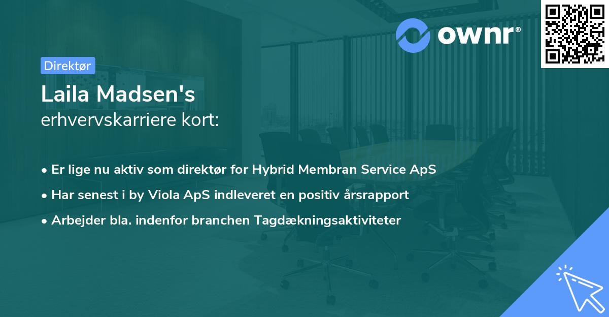 Laila Madsen's erhvervskarriere kort