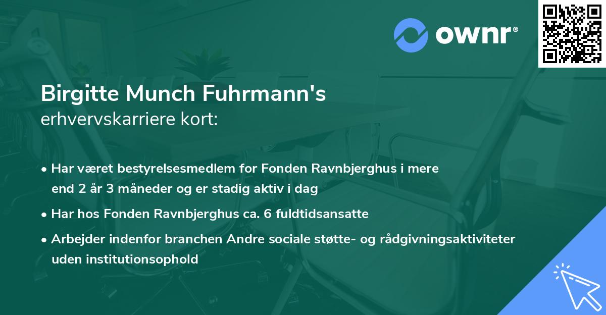 Birgitte Munch Fuhrmann's erhvervskarriere kort