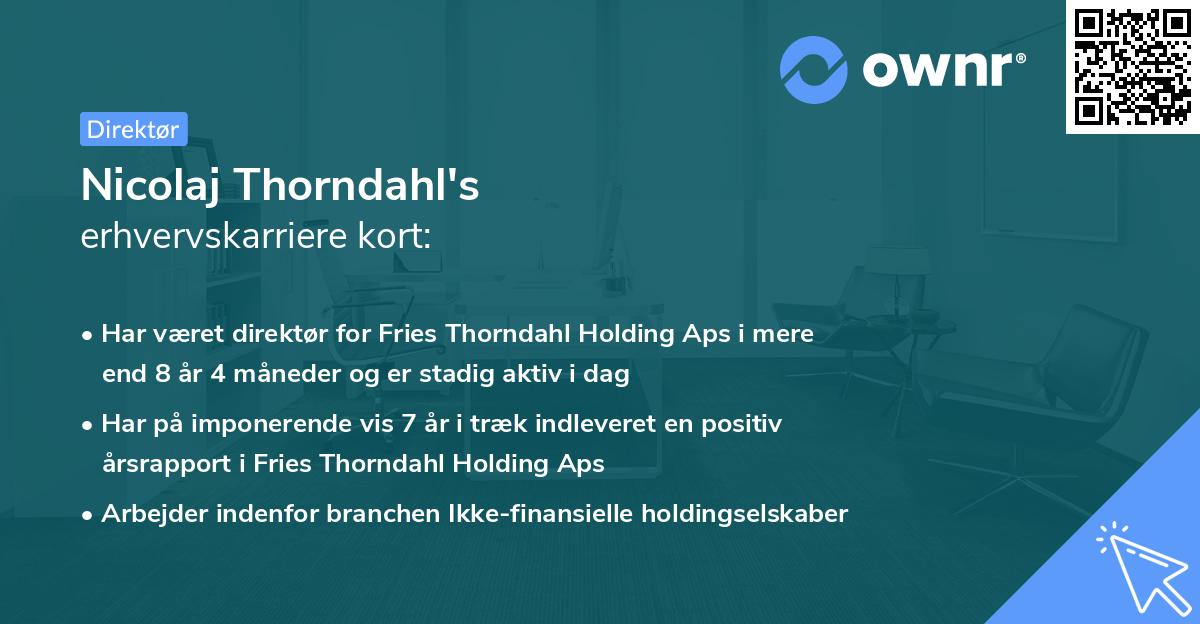 Nicolaj Thorndahl's erhvervskarriere kort