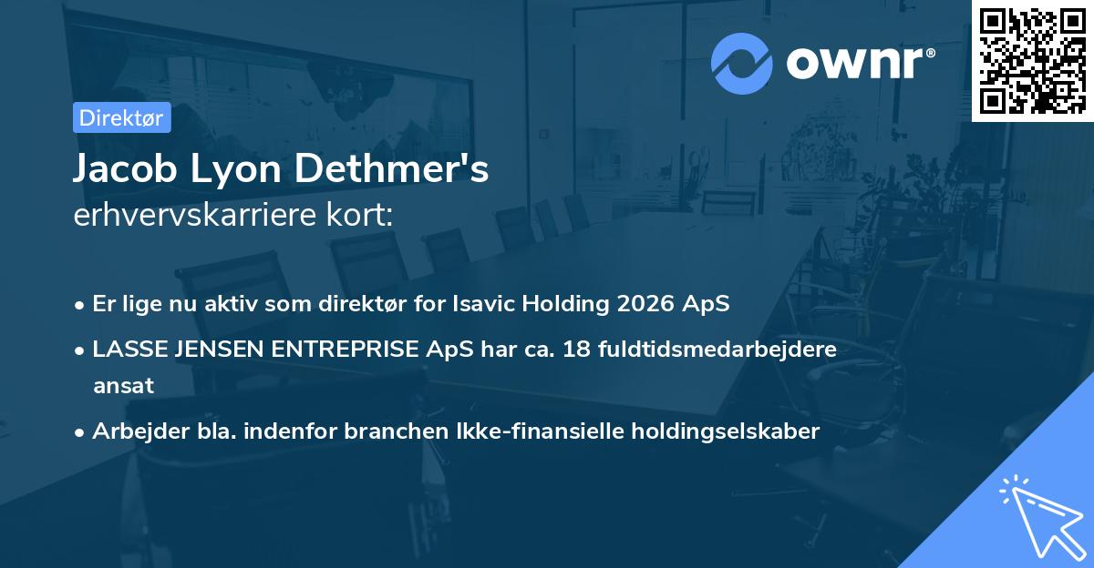 Jacob Lyon Dethmer's erhvervskarriere kort