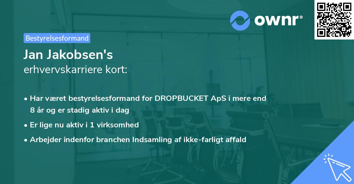 Jan Jakobsen's erhvervskarriere kort