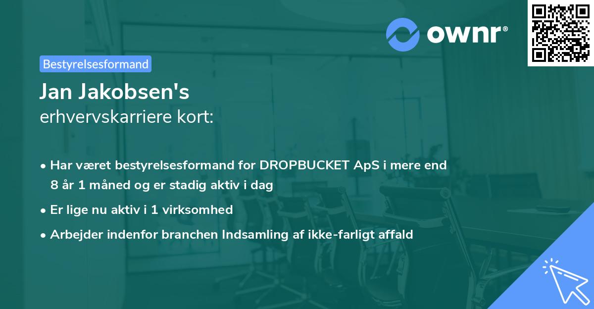 Jan Jakobsen's erhvervskarriere kort