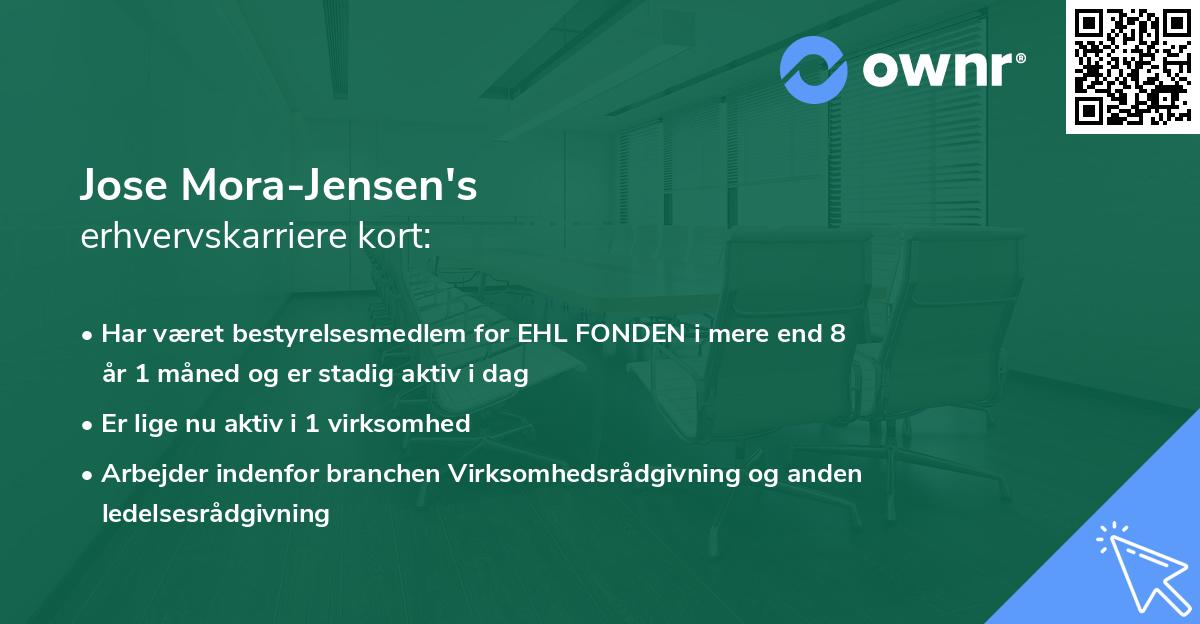 Jose Mora-Jensen's erhvervskarriere kort