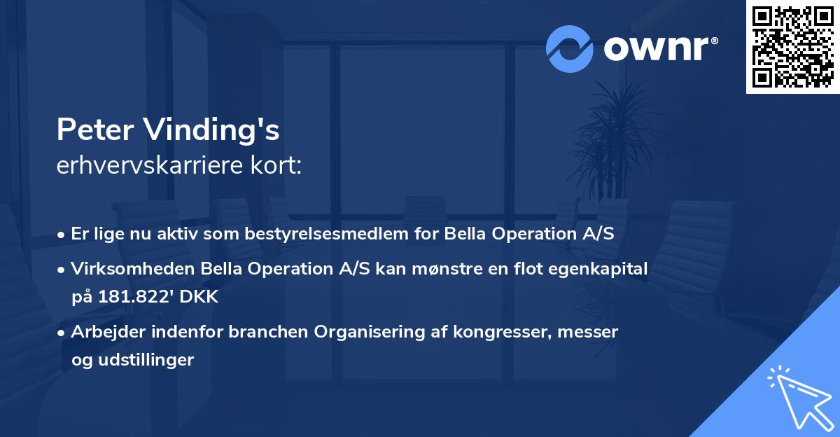 Peter Vinding's erhvervskarriere kort