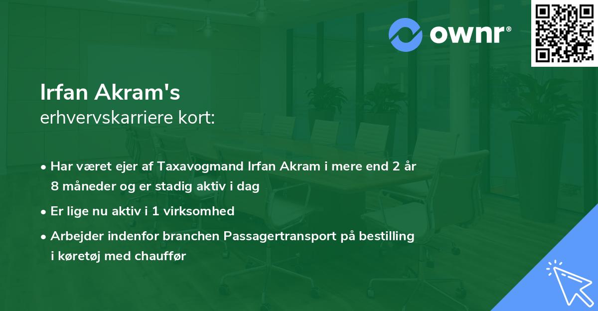 Irfan Akram's erhvervskarriere kort