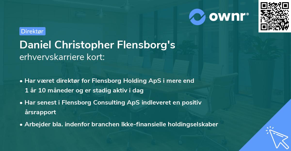 Daniel Christopher Flensborg's erhvervskarriere kort
