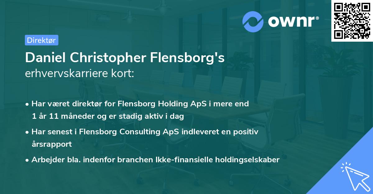 Daniel Christopher Flensborg's erhvervskarriere kort