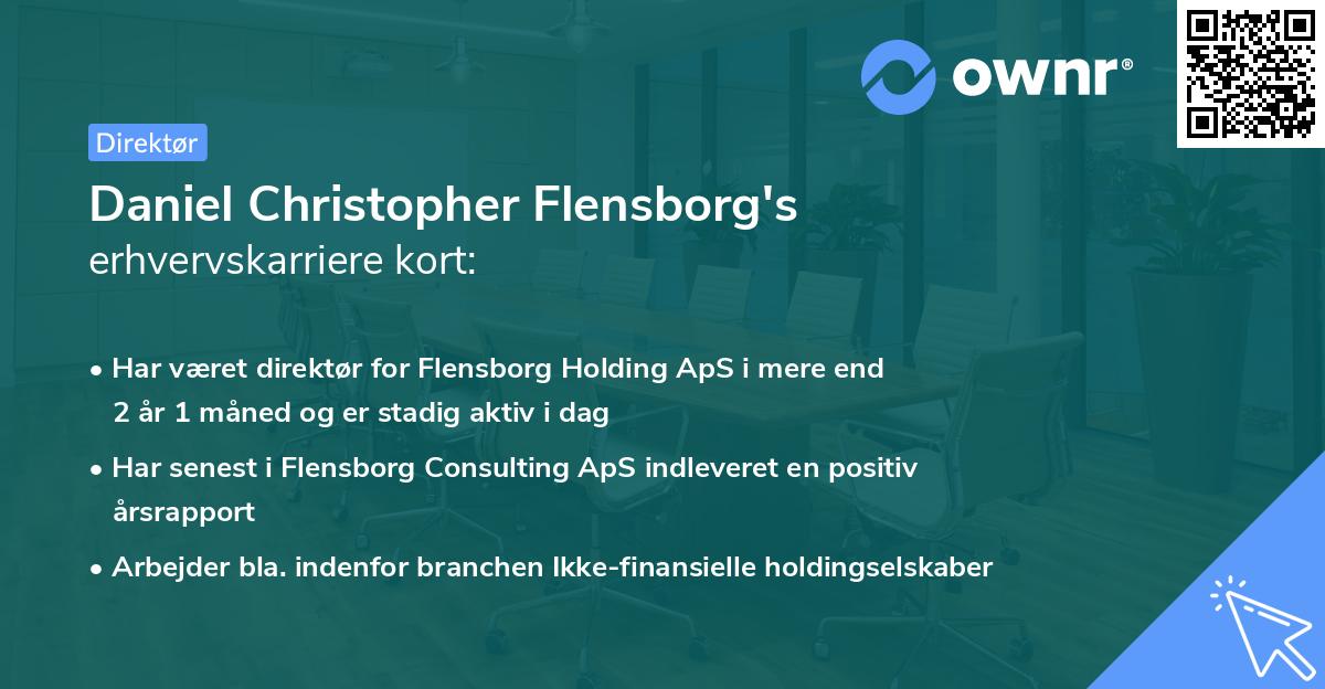 Daniel Christopher Flensborg's erhvervskarriere kort