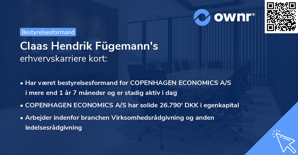 Claas Hendrik Fügemann's erhvervskarriere kort