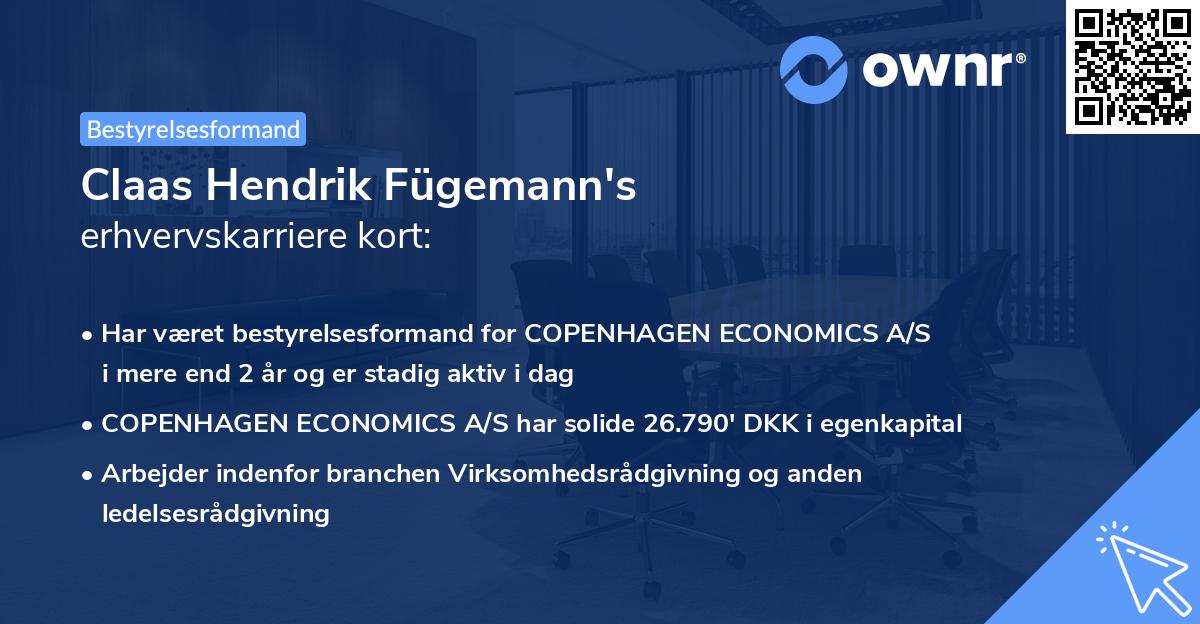Claas Hendrik Fügemann's erhvervskarriere kort