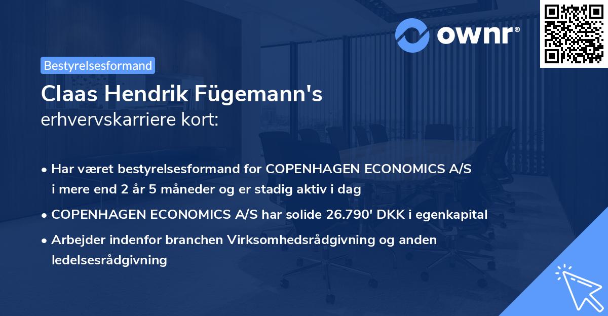 Claas Hendrik Fügemann's erhvervskarriere kort