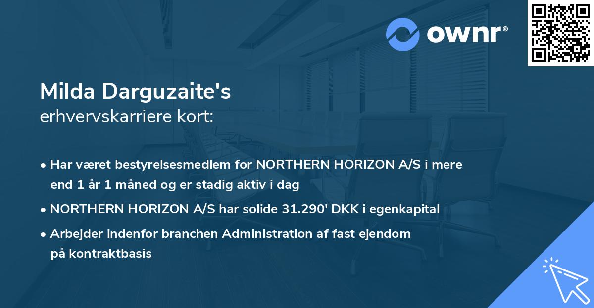 Milda Darguzaite's erhvervskarriere kort