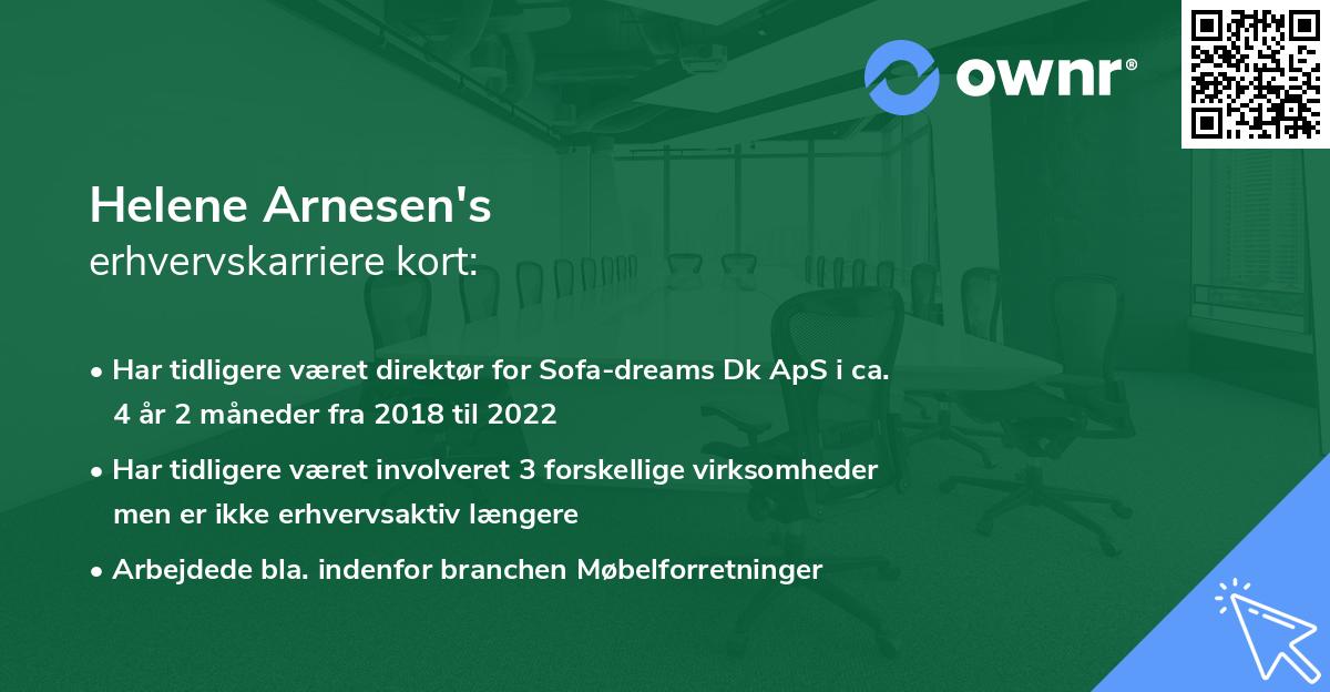Helene Arnesen's erhvervskarriere kort