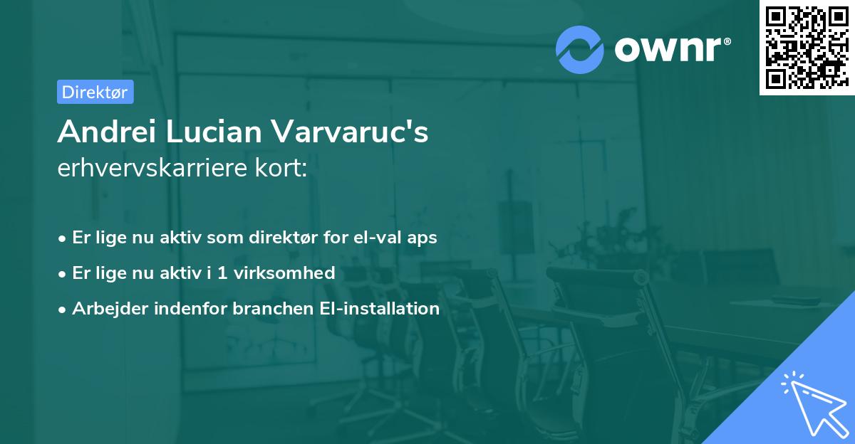 Andrei Lucian Varvaruc's erhvervskarriere kort