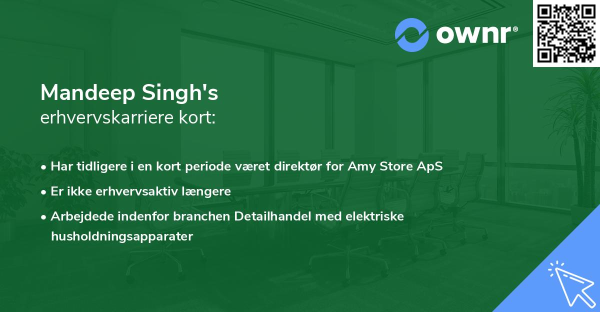 Mandeep Singh's erhvervskarriere kort