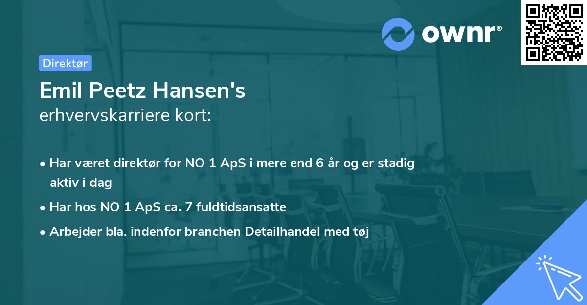 Emil Peetz Hansen's erhvervskarriere kort