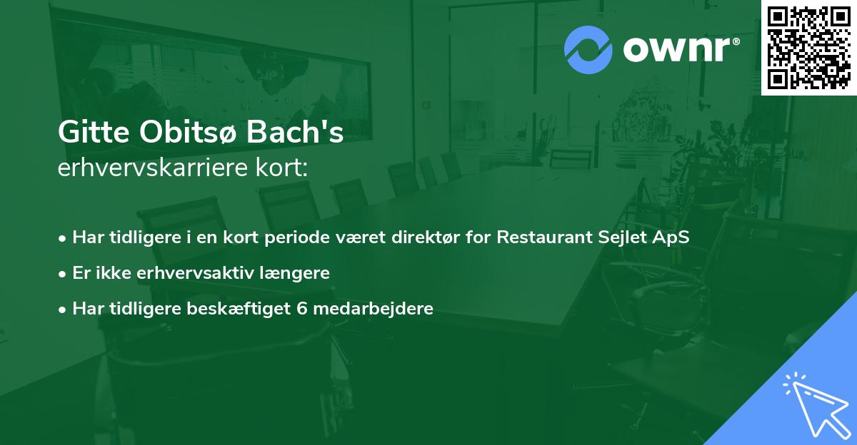 Gitte Obitsø Bach's erhvervskarriere kort