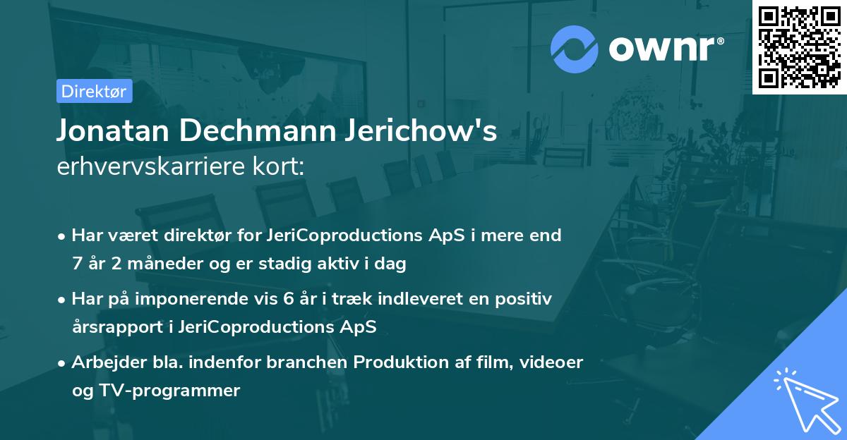 Jonatan Dechmann Jerichow's erhvervskarriere kort