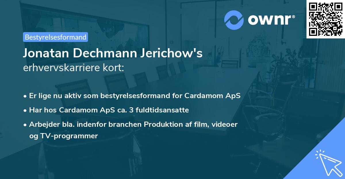 Jonatan Dechmann Jerichow's erhvervskarriere kort