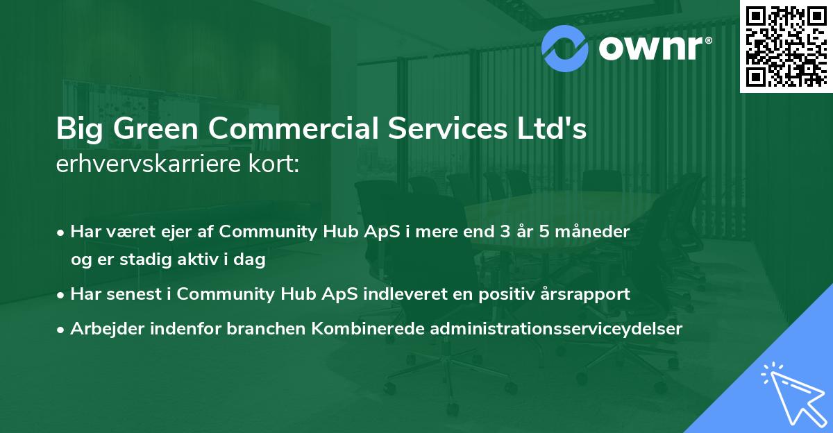 Big Green Commercial Services Ltd's erhvervskarriere kort
