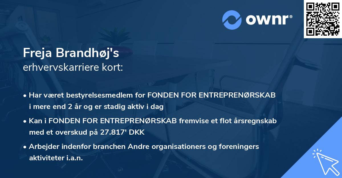 Freja Brandhøj's erhvervskarriere kort