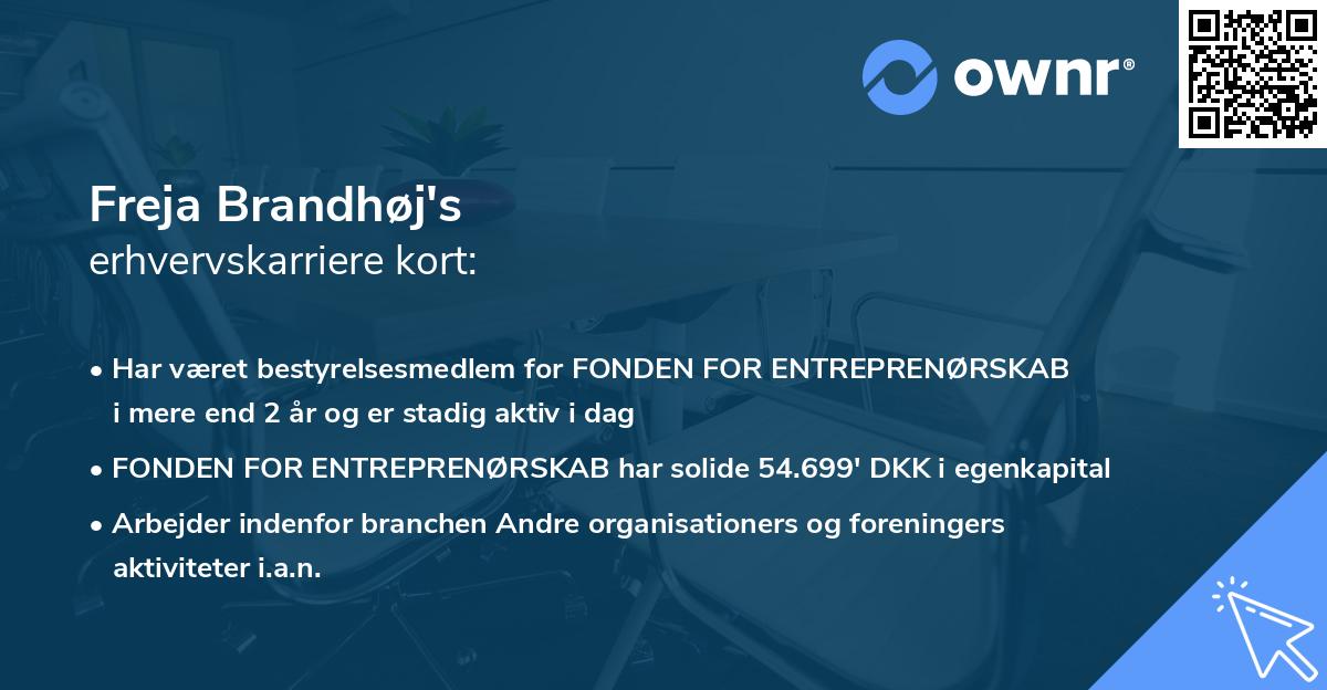 Freja Brandhøj's erhvervskarriere kort