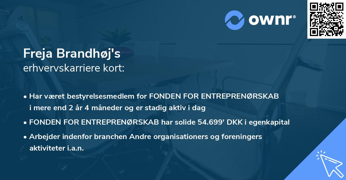 Freja Brandhøj's erhvervskarriere kort