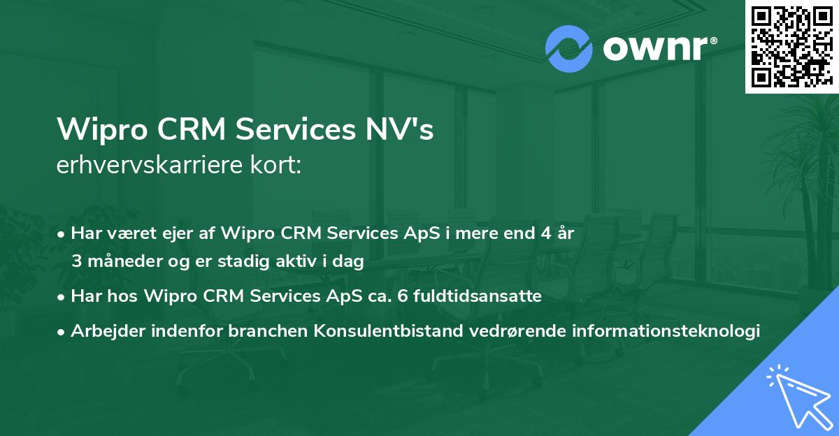 Wipro CRM Services NV's erhvervskarriere kort
