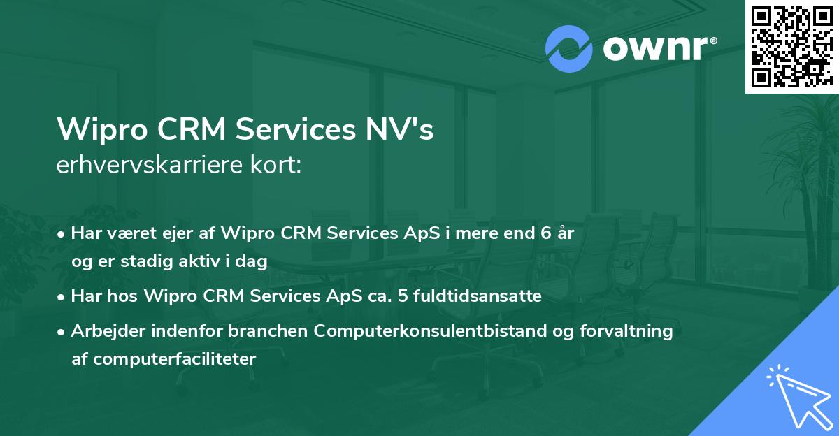 Wipro CRM Services NV's erhvervskarriere kort