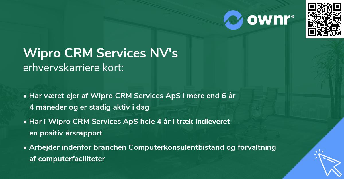 Wipro CRM Services NV's erhvervskarriere kort
