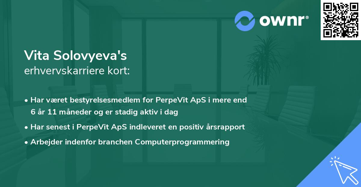 Vita Solovyeva's erhvervskarriere kort